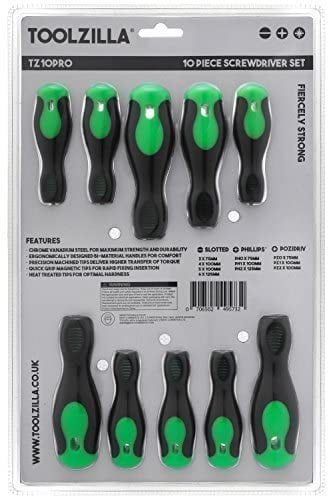 TOOLZILLA Screwdriver Set for DIY and Home Fixes (10 Pieces)