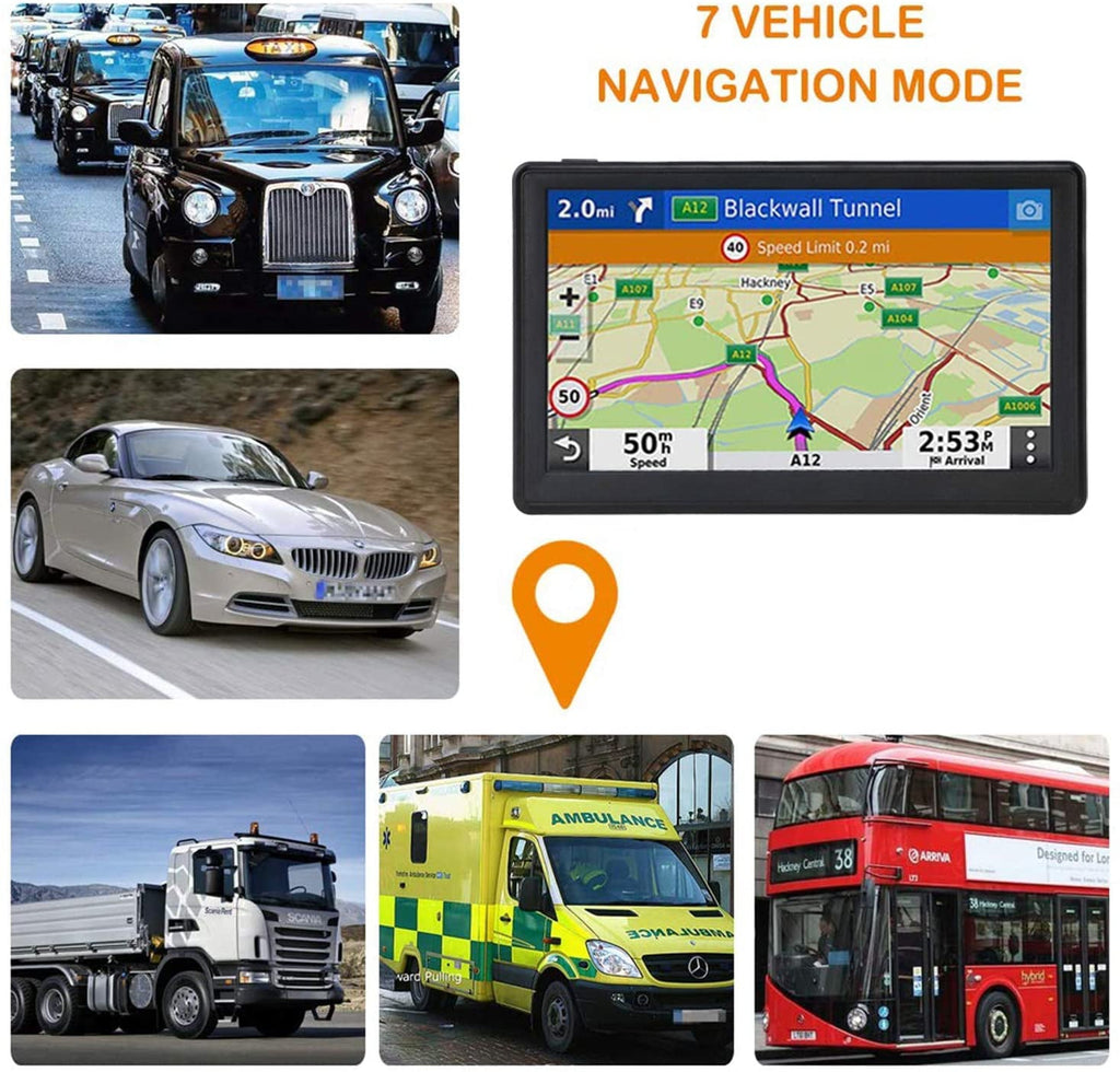 GPS Navigation for Car Truck GPS,7 Inch Touchscreen Car GPS Navigator 8GB 256M with Voice Guidance Spoken Turn Direction Reminding GPS for Car,Lifetime Free Map Update