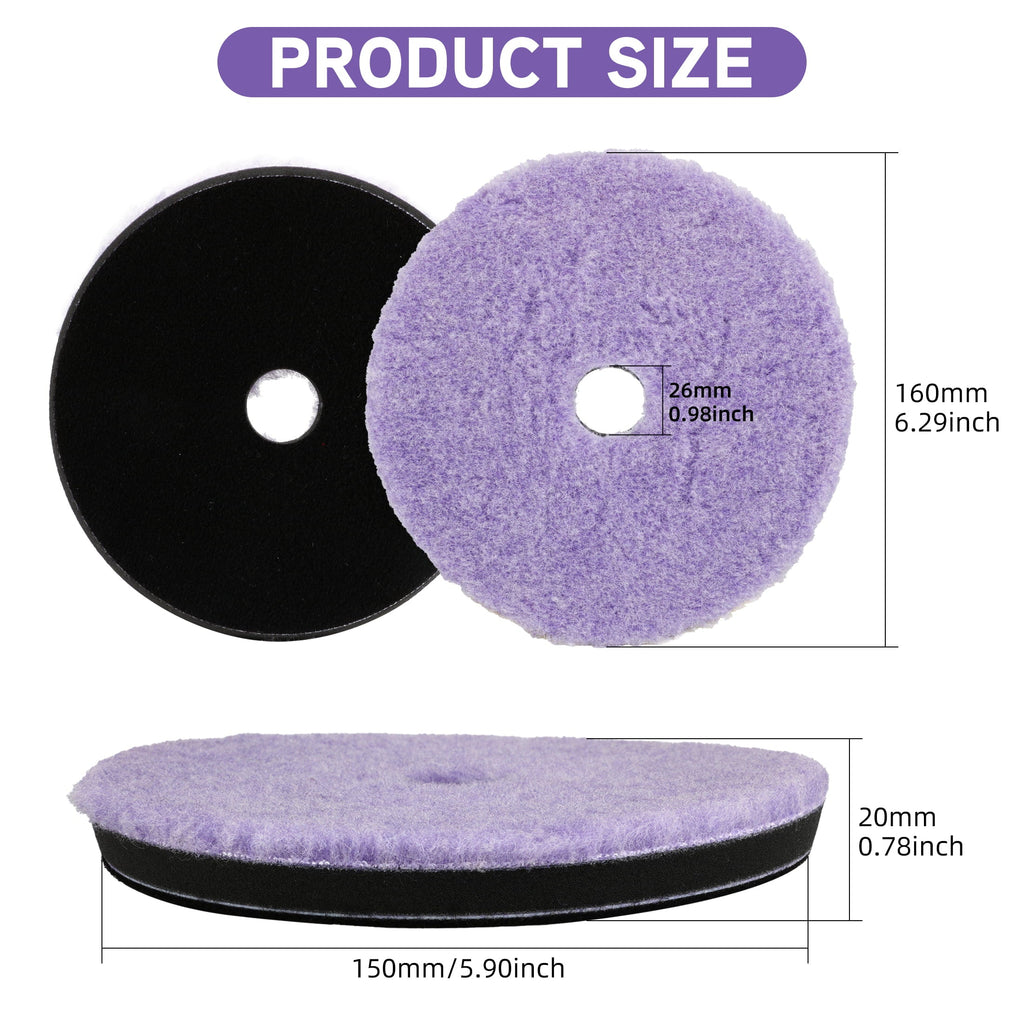Lake Country Purple Foamed-Wool Buffing and Polishing Pad, 5.25"