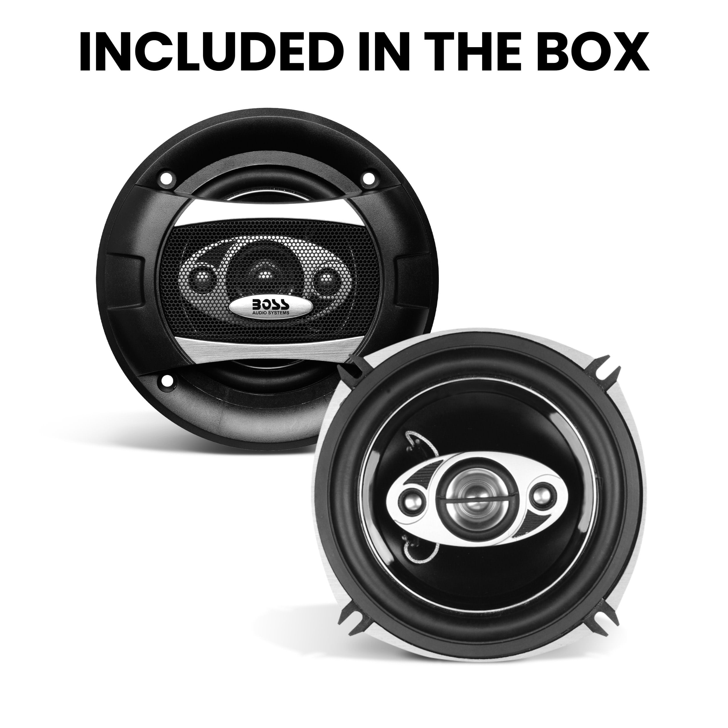 BOSS Audio Systems P55.4C Phantom Series 5.25 Inch Car Stereo Door Speakers - 300 Watts Max, 4 Way, Full Range Audio, Tweeters, Coaxial, Sold in Pairs