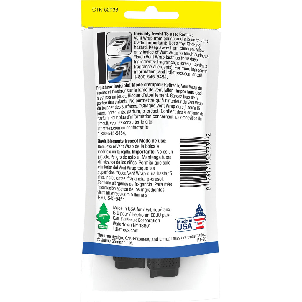 Little Trees Air Freshener Vent Wrap New Car Scent 4-Pack