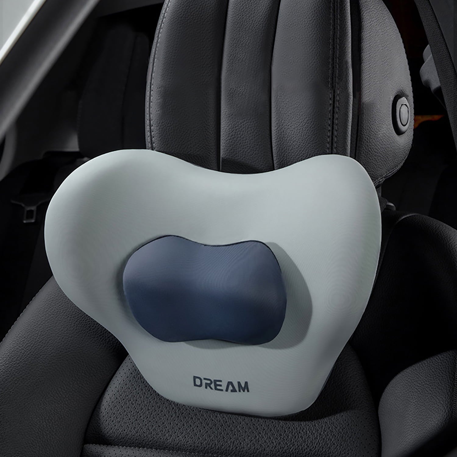 DREAM Neck Headrest Pillow Memory Foam Adjustable Height Car Seat Cushions for Driving/Office Chair, Black