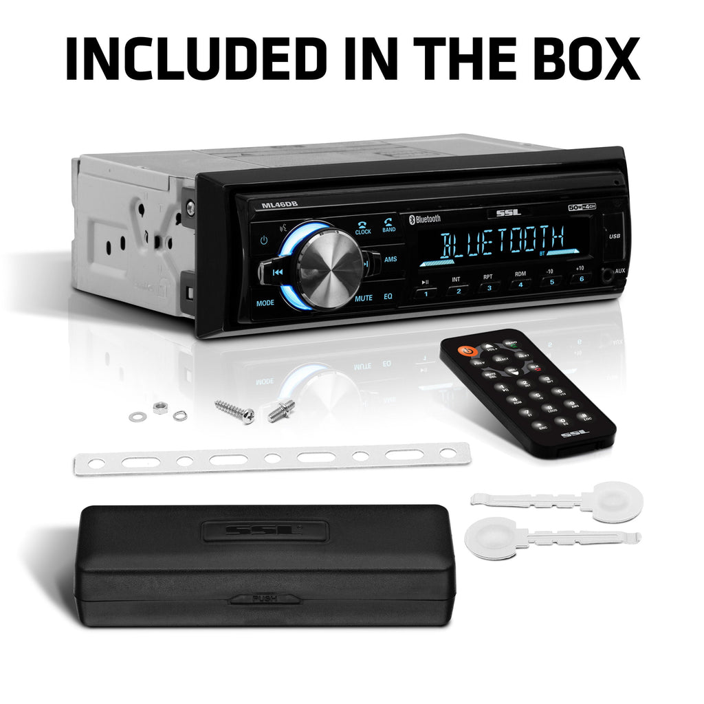 Sound Storm ML46DB Single Din Bluetooth Audio and Calling Car Stereo System