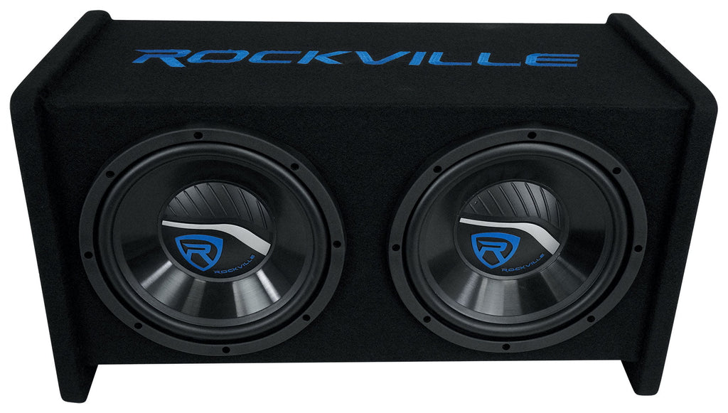 Rockville RV1010P Dual 10" 1000w Car Audio Subwoofers in Vented Sub Enclosure Box