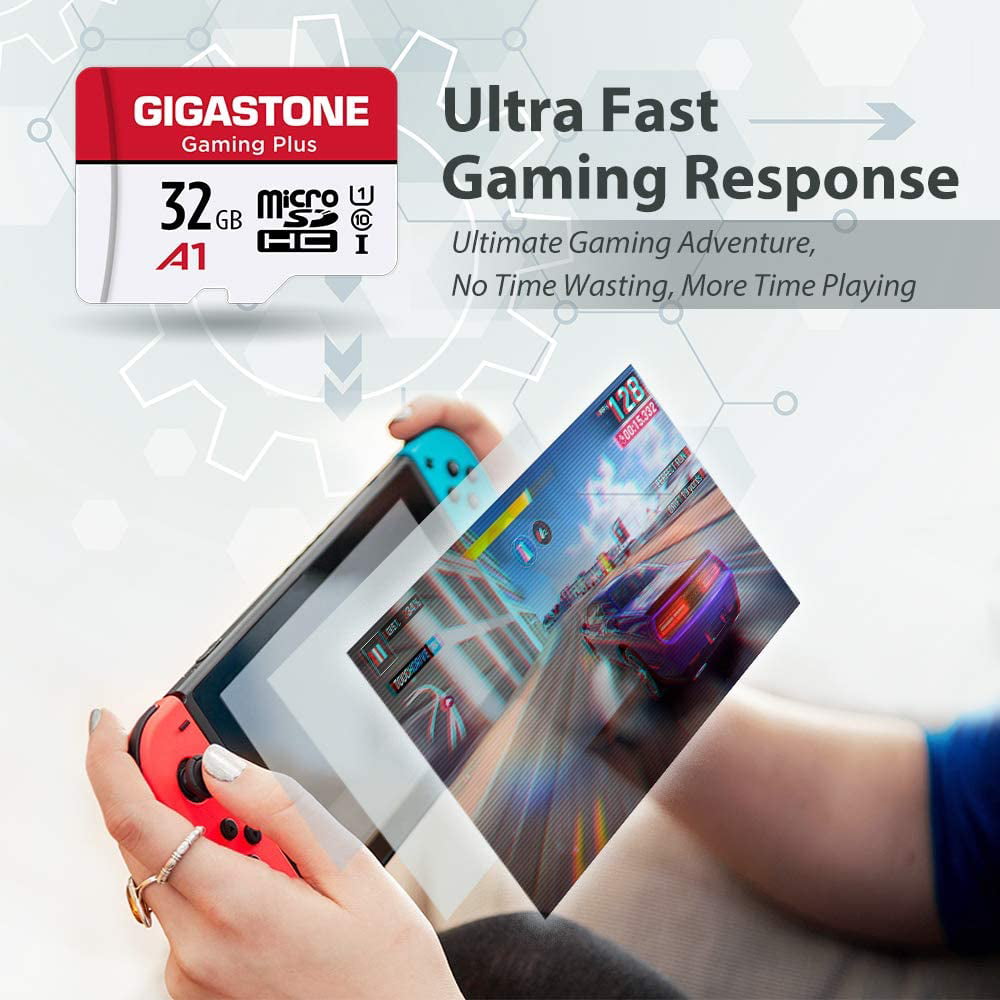 Gigastone 32GB Micro SD Card, Gaming Plus, High Speed 90MB/s, Full HD Video Recording, Compatible with Nintendo Switch Dash Cams GoPro Cameras