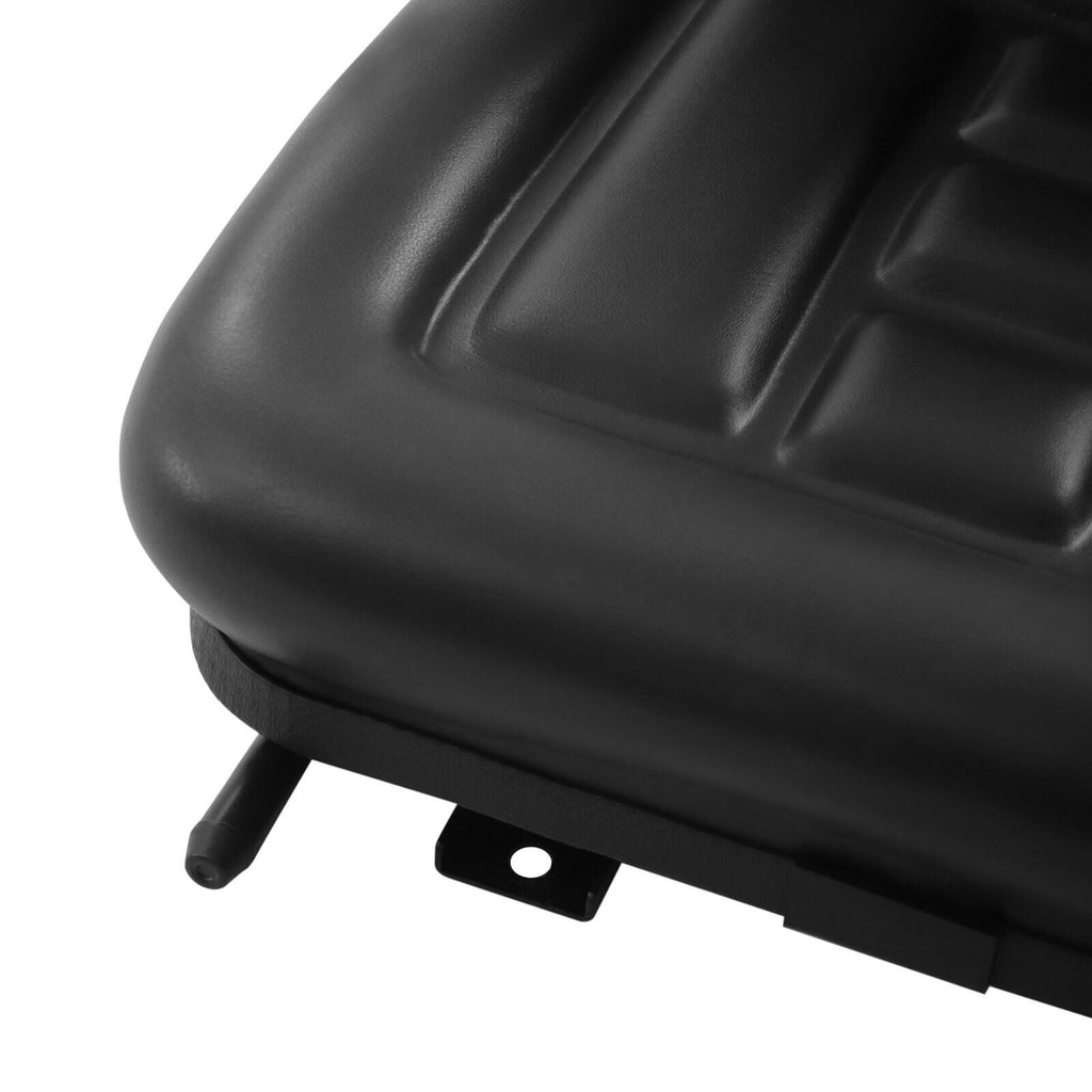 Universal Lawn Tractor Seat Replacement Tractor Forklift Seat & Rail Universal Lawn Mower Seat Waterproof Slidable PVC Black