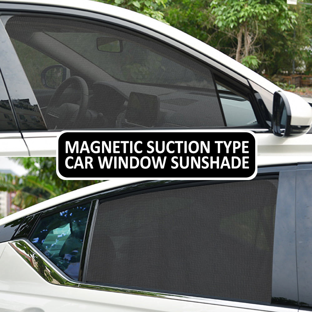 Yous Auto 4Pcs Car Window Sun Shades UV Protection Front/Rear Window Screen Shade Car Curtain with Magnetic Sunshine Blocker Car Privacy Shield Auto Interior Accessories Reduce Glare for Most Cars