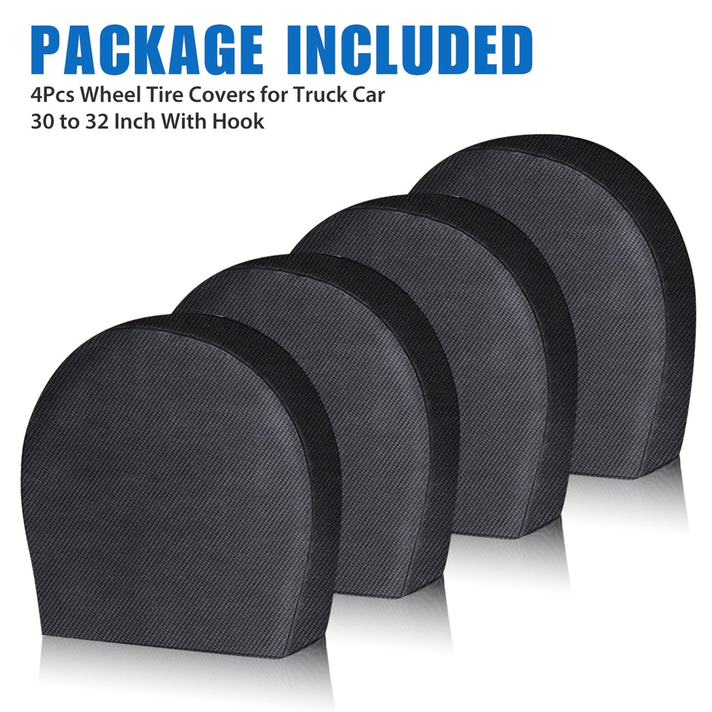 4pcs Wheel Tire Covers, EEEkit Waterproof Motorhome Wheel Covers for 30- 32inch Tire Diameters, UV Coating Tire Protectors Fit for RVs, Trailers, Campers, Cars, and Trucks