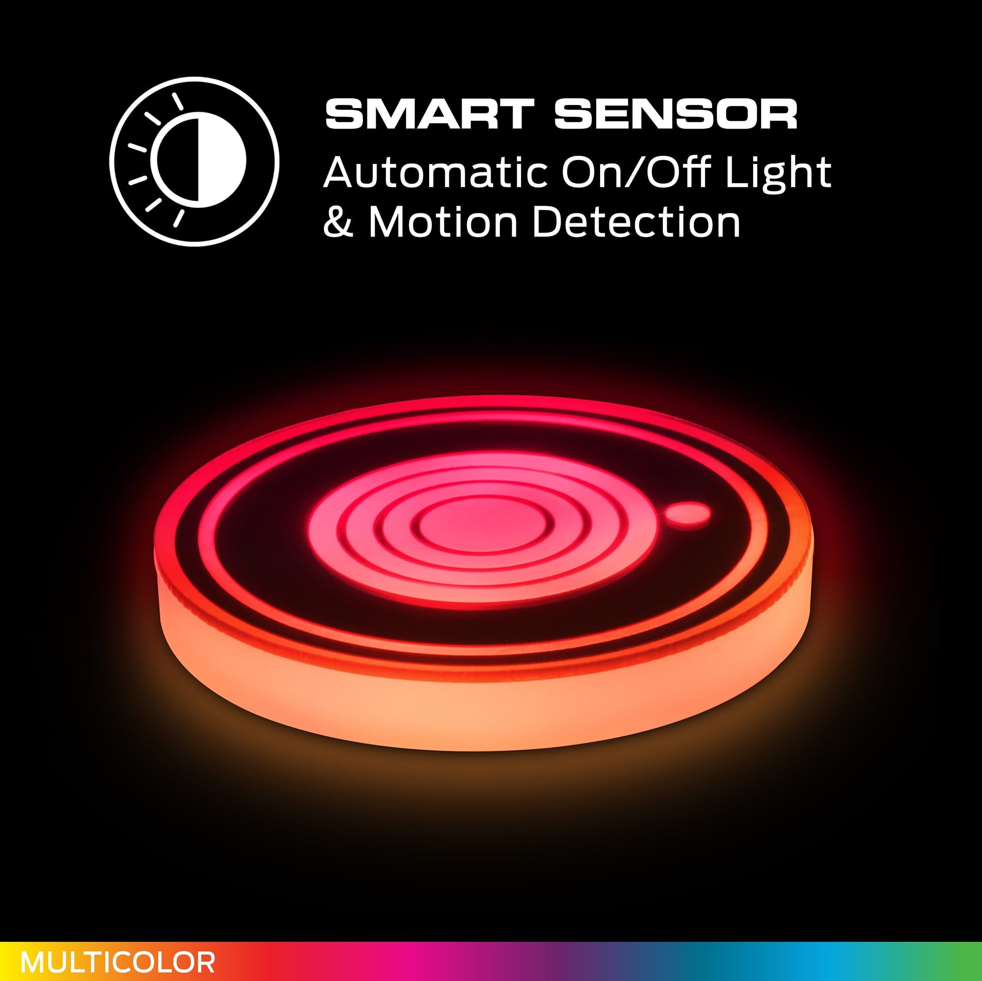 Monster LED 2 Pack Multi-Color LED Cup Holder Light, Universal Car Compatibility, Smart Sensor