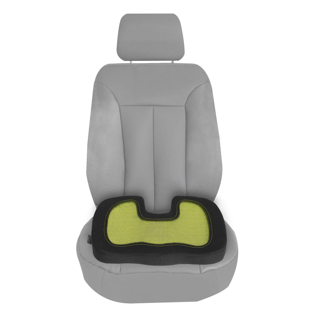FH Group Ergonomic Cooling Gel AFFH1011YELLOW Yellow Memory Foam Car Cushion 2.2 lb. w. Air Freshener