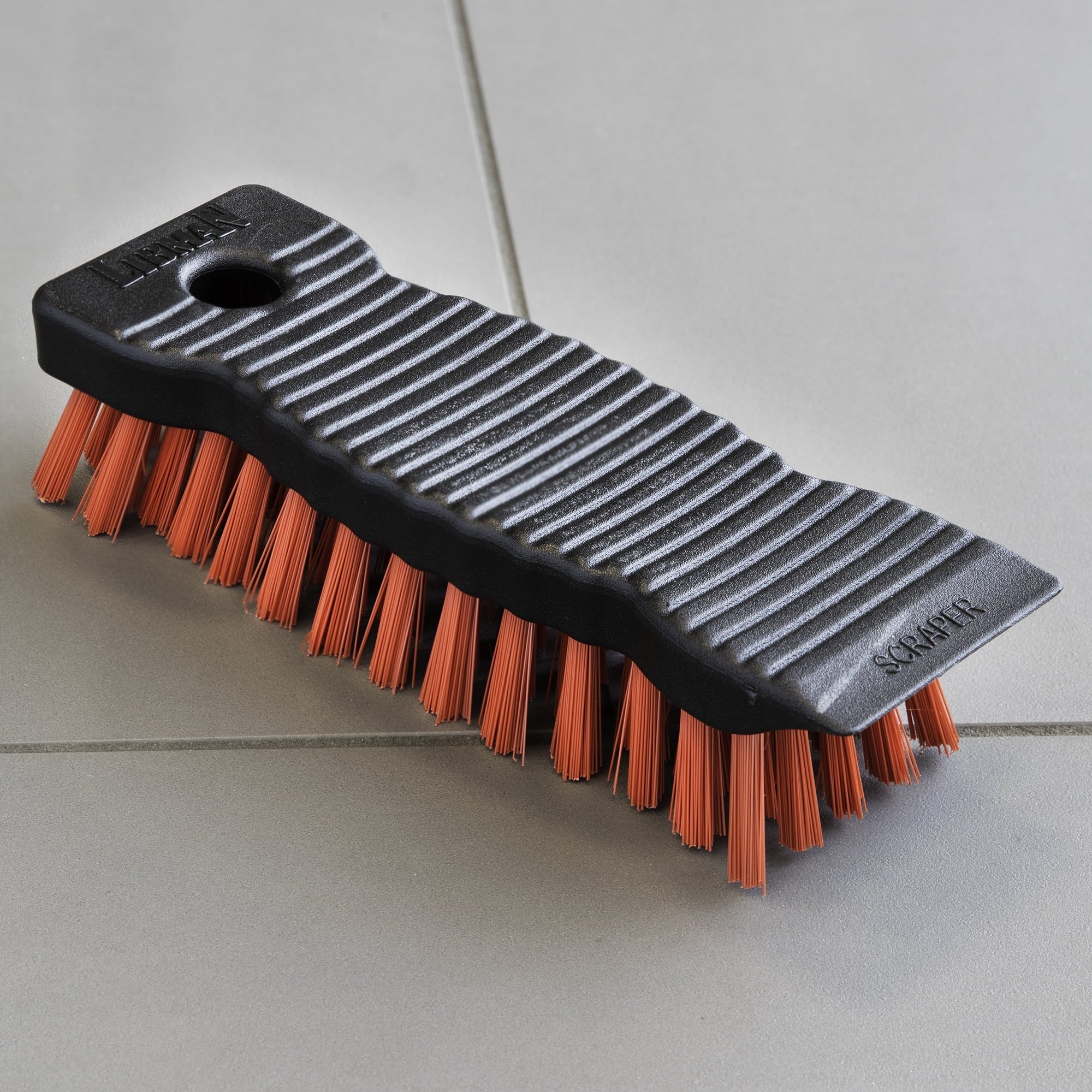 Libman High Power Scrub Brush Polypropylene Molded Block Recycled PET Scrubbing Fibbers Scraper Edge