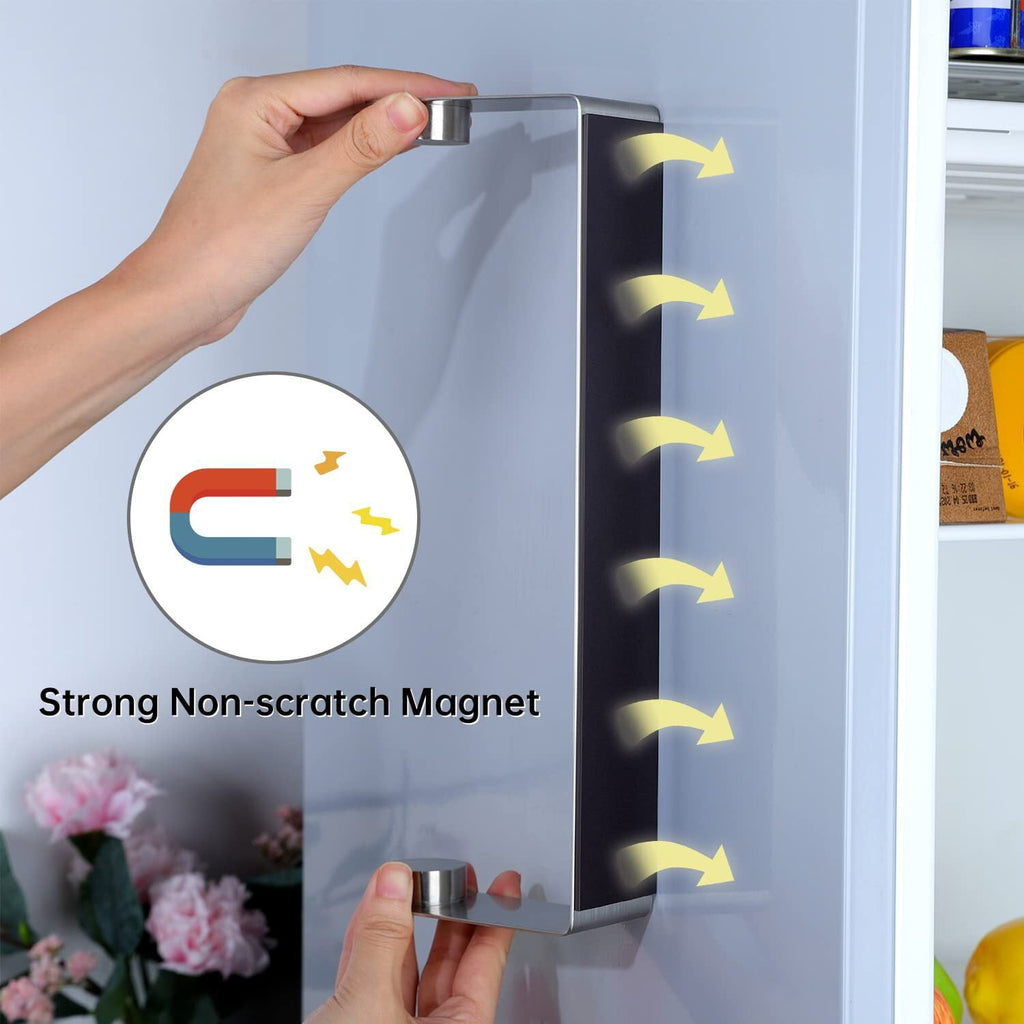 YIGII Magnetic Paper Towel Holder - Multifunctional Paper Towel Bar with Strong Magnetic Backing for Kitchen, Refrigerator, Grill Silver