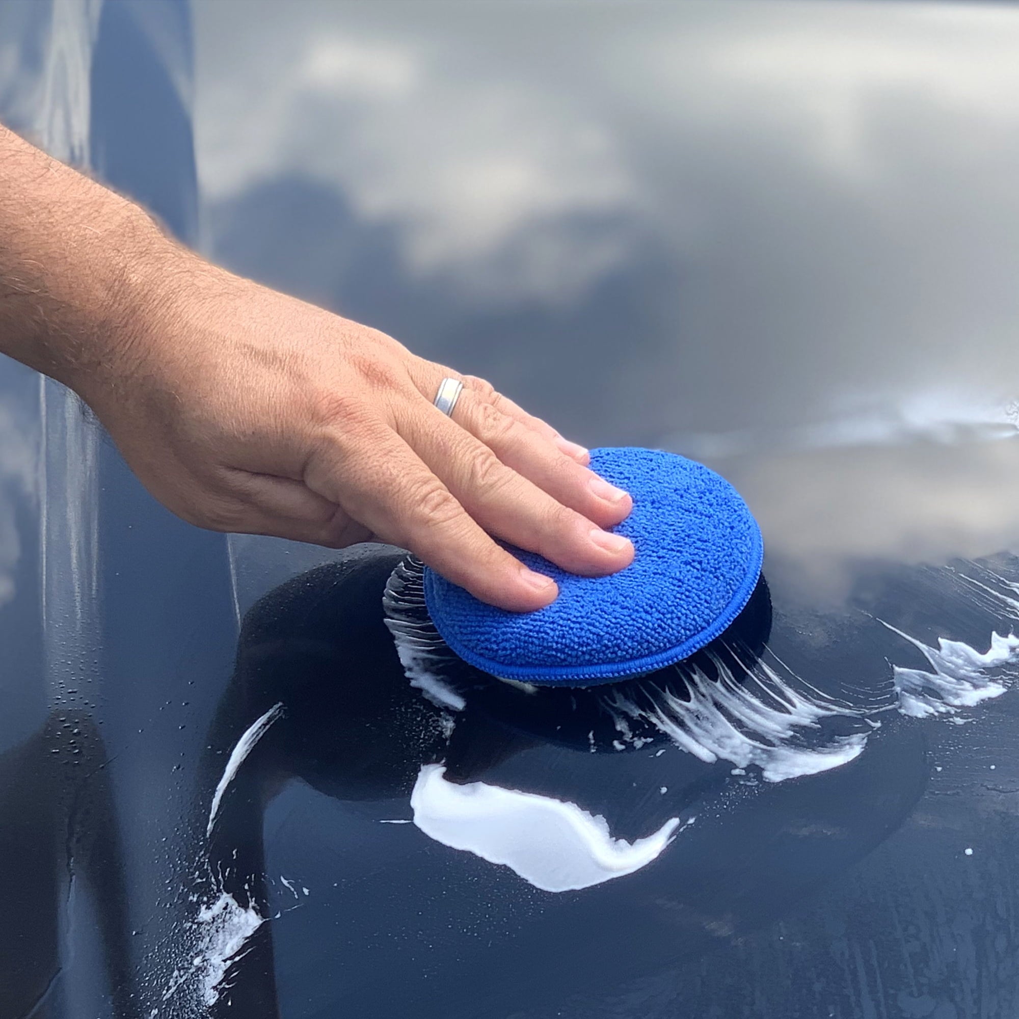 Auto Drive Car Waxes Microfiber Applicator Pad 2 Pack, Blue