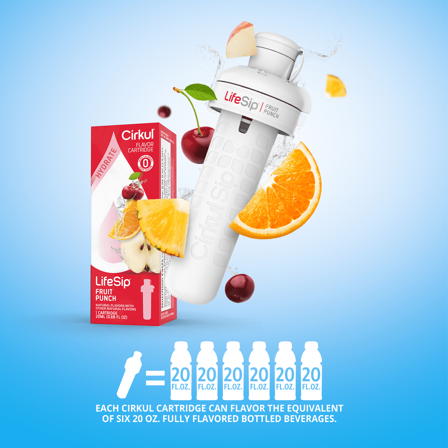 Cirkul LifeSip Fruit Punch Flavor Cartridge, Drink Mix, 4-Pack