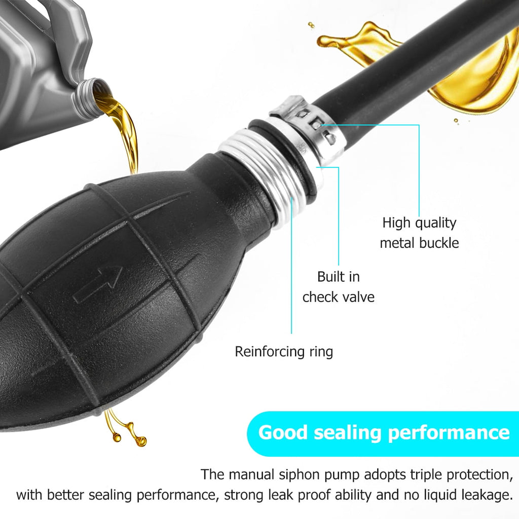 IXTIX Fuel Transfer Pump Manual Suction Pump Hand Water Transfer Pump with 8mm Soft Delivery Hose for Gasoline Diesel Fuel Liquid