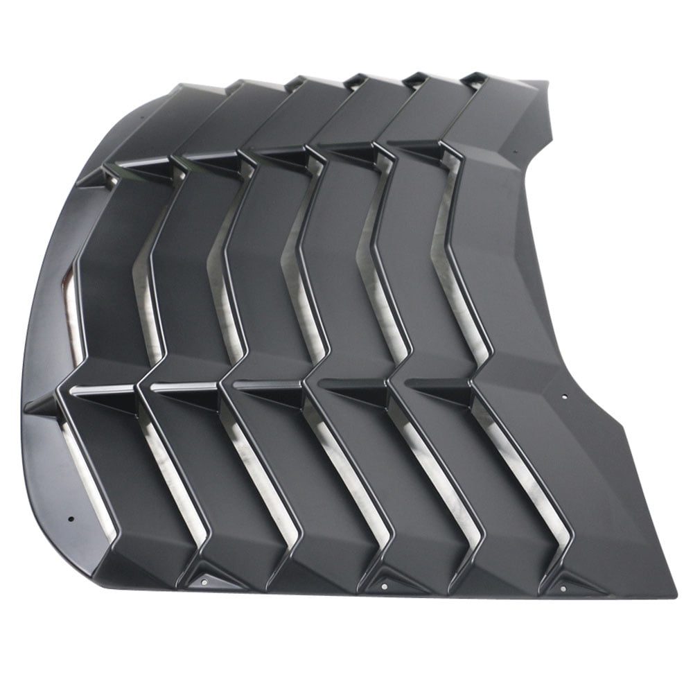 Ikon Motorsports Compatible with 15-23 Ford Mustang IKON Rear Window Louver Sun Shade Cover Windshield Vent - ABS 2015 2016 2017 2018 2019 2020