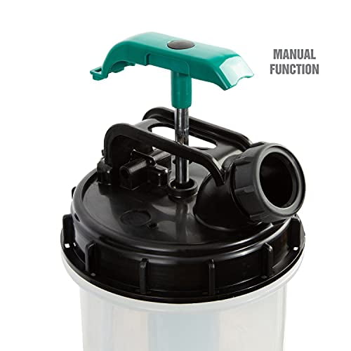 OEMTOOLS 24397 Manual Fluid Extractor (9.5L), Oil Extractor Pump, Transmission Fluid Pump, and More, Oversized Handle Manual Oil Pump Extractor, Oil Change Pump W/ 2 Adapters