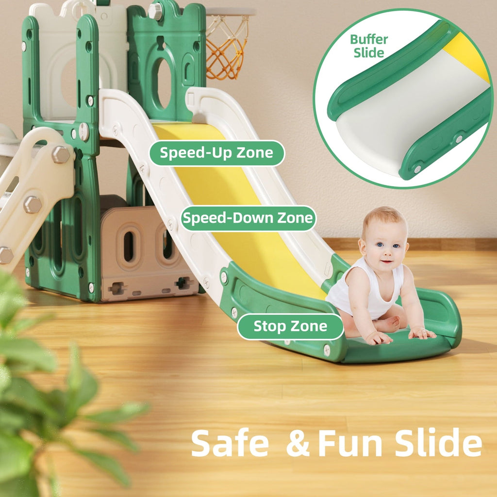 KORIMEFA Toddler Slide for Age 1-3 Outdoor Playset Indoor Playground Kids Slides for Backyard Baby Slide 6 in 1 Climber Slides