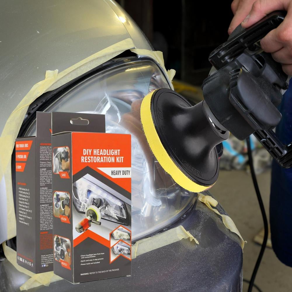 Polishing Headlight Repair Kit | Full Headlight Restoration Kit | Car Headlight Cleaner, Brings Headlights Back to Like New, Restores Oxidation, Hazy, Yellow, Scratch