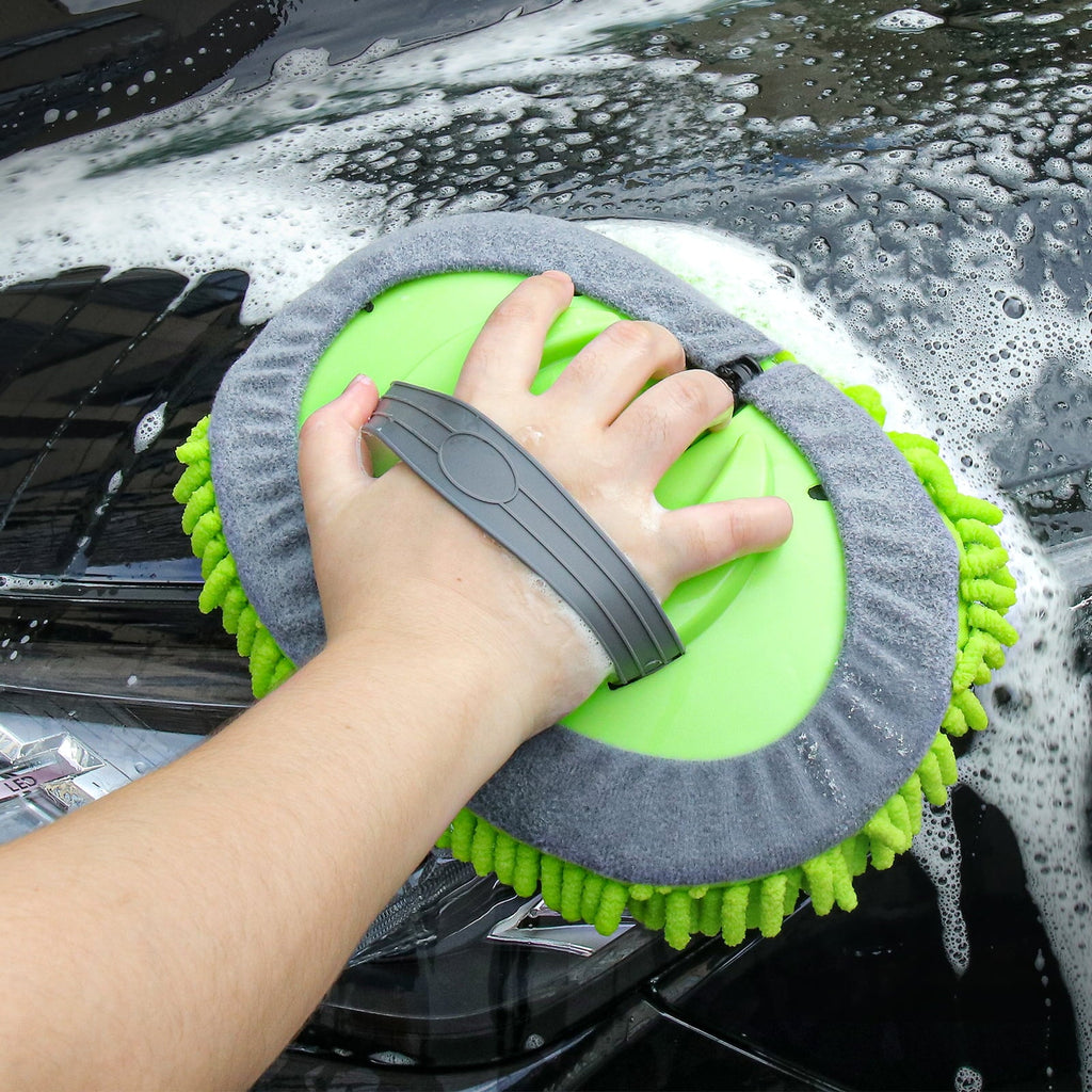 MATCC 62'' Car Wash Brush with Long Handle Car Wash Mop Mitt Sponge Chenille Microfiber Car Cleaning Tools Supplies Scratch Free Car Brush Kit Duster with Extension Pole for Washing RV Truck and Bus