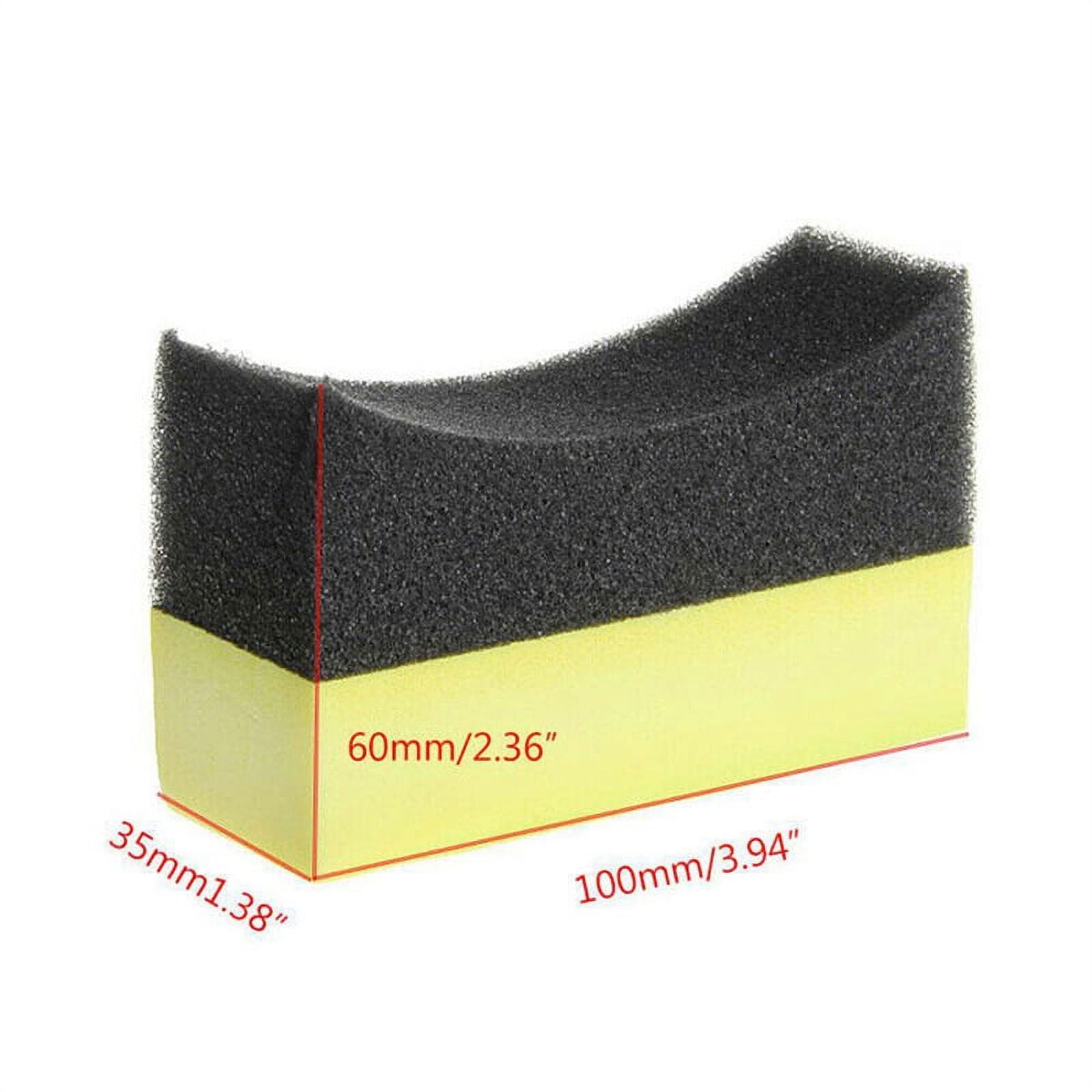 10Pcs Car Wheel Washer Tyre Tire Dressing Applicator Curved Foam Sponge Pad