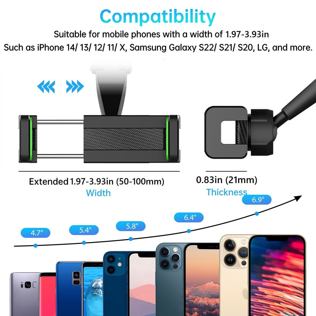 Car Phone Holder, TSV Cell Phone Mount for Rearview Mirror, Universal Phone Stand for Rear View Back Seat Compatible with iPhone 14 13 12 11 Pro Max Mini, Samsung