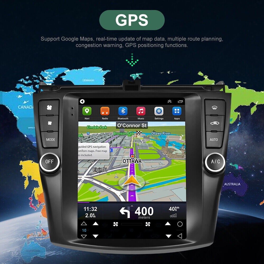 Car Radio Stereo for Honda Accord 2003-2007, 9.7" Touchscreen Android 12 Support Carplay Android Auto/Navigation/Bluetooth/USB/Video/Steering Wheel Control/Rear Camera/ 2+32G,Black