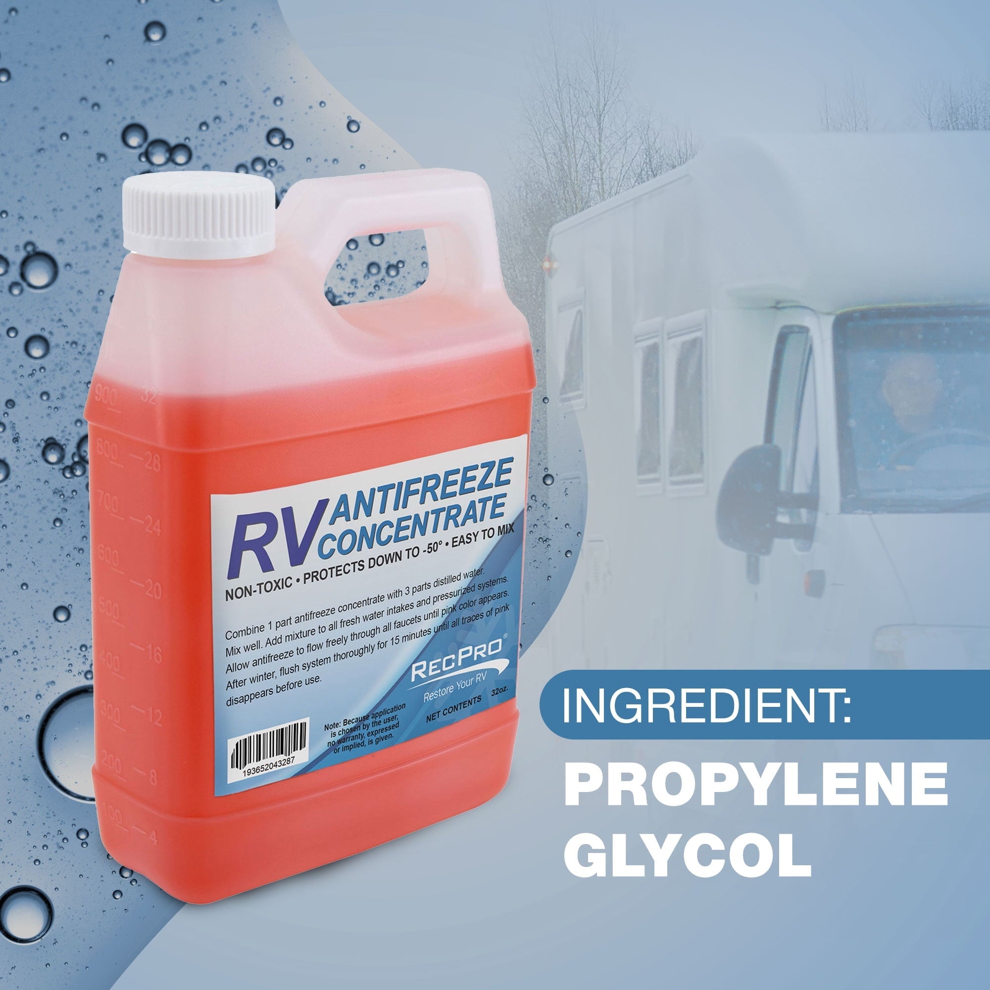 RecPro RV Antifreeze Concentrate Fluid for Winterizing Vehicles (3 Pack)