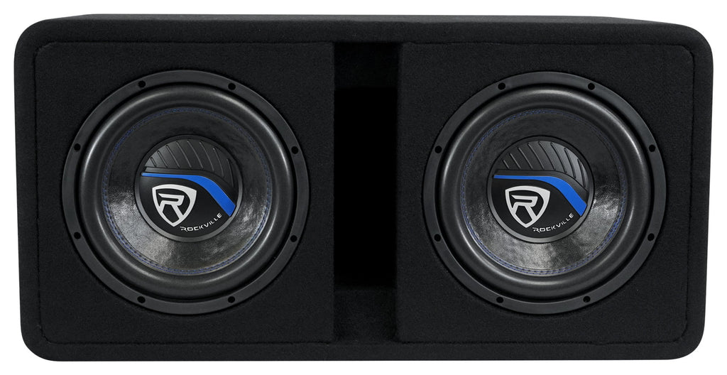 Rockville DV10K52 Dual 10" K5 2400w Car Subwoofers+Vented Sub Enclosure Box/2Ohm