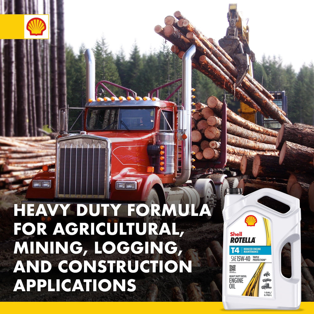 Shell Rotella T4 Triple Protection 15W-40 Diesel Motor Oil, 1 Gallon