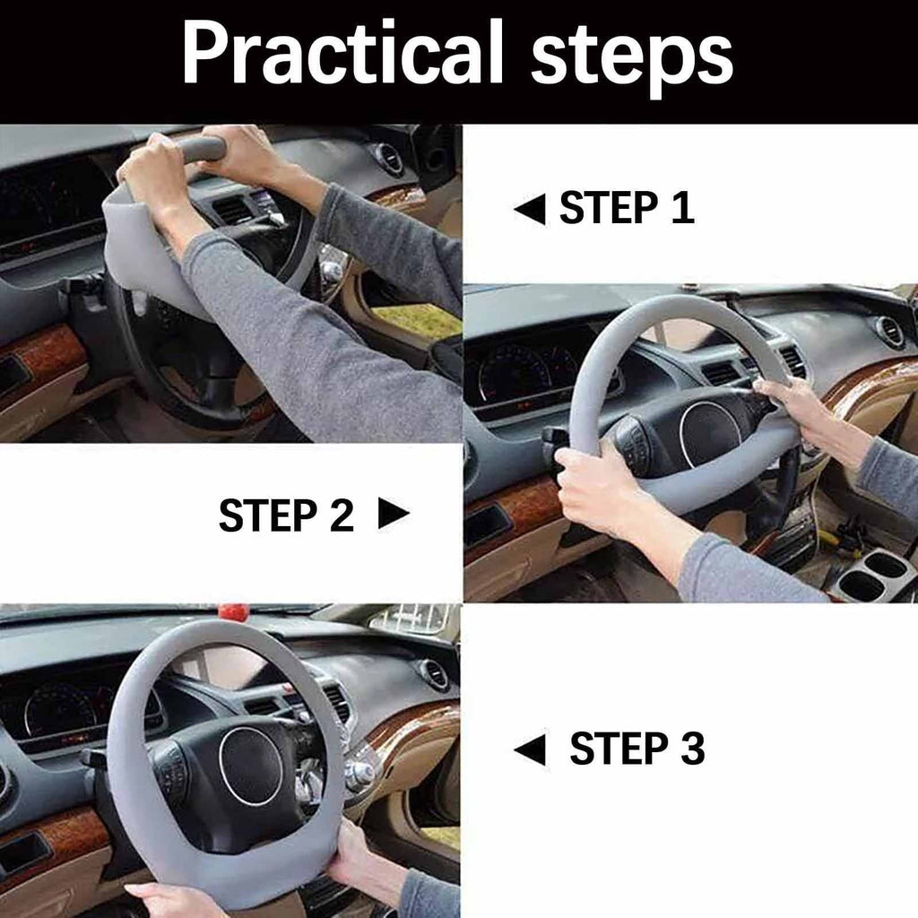 Daiosportswear Clearance Silicone Car Steering Wheel Cover, Anti Slip and Wear-Resistant, All-Season Universal