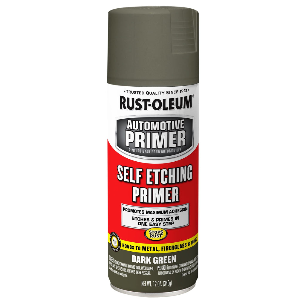 Dark Green, Rust-Oleum Automotive Self Etching Primer Spray-249322, 12 oz