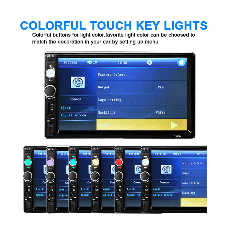Polarlander Car Radio Stereo double DIN 7" Audio Receiver Touch Screen Bluetooth FM, MP5 Player USB/SD/AUX Hands Free Calling