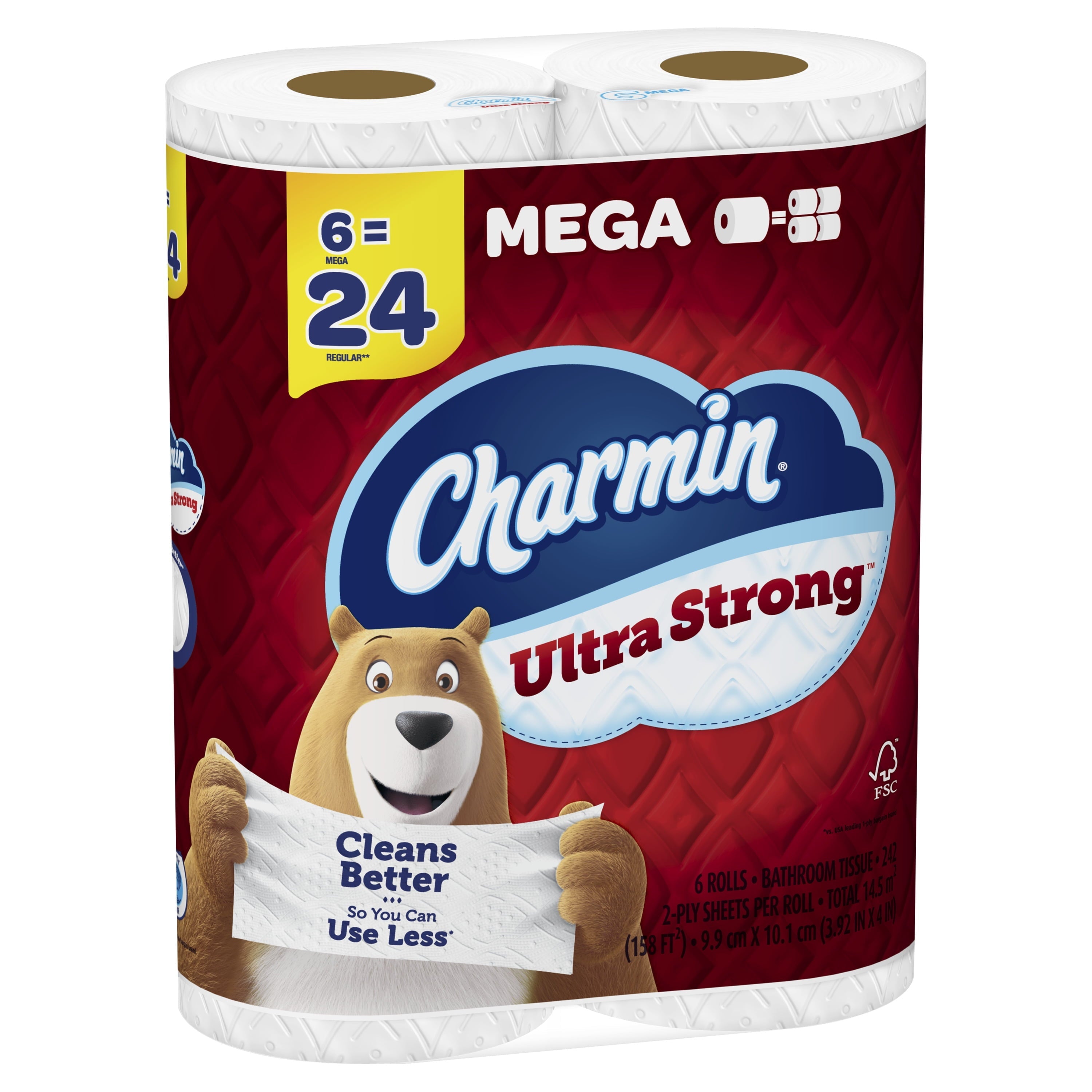 Charmin Ultra Strong Toilet Paper, 6 Mega Rolls