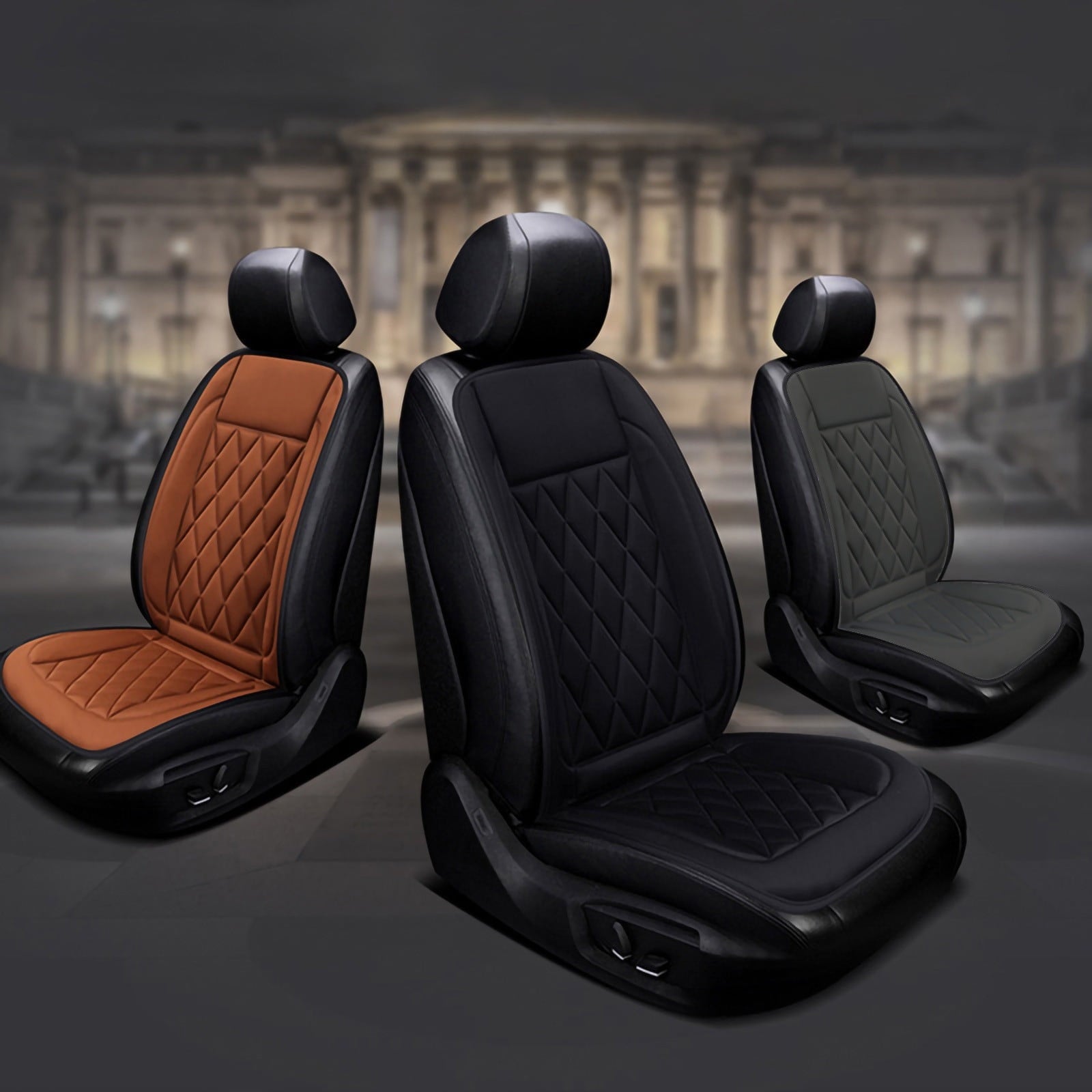 EQWLJWE Car Heating Seat Cushion Chair Cushion Auto Seat Cushion for Full Back and Seat, Comfort Seat Car Cushion Front Chair Pad, Seat Cushion for Car Seat Clearance