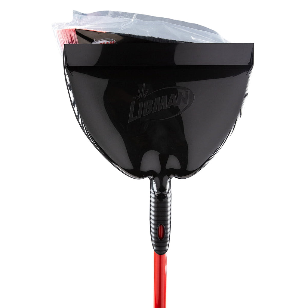 Libman Indoor-Outdoor Angle Broom with Dust Pan, Powder Coated Steel Handle, 905