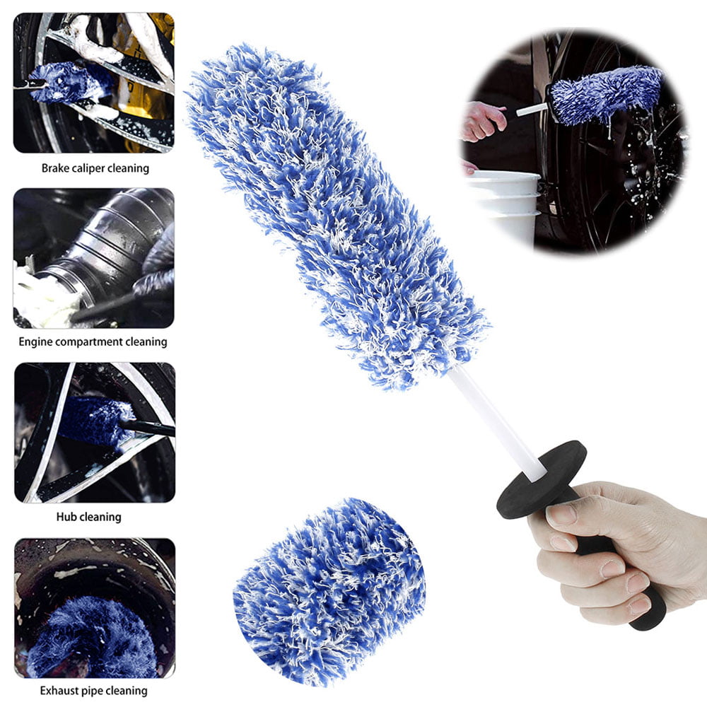 MLfire Portable Microfibre Wheel Tire Rim Brush Car Wheel Wash Cleaning Tools Auto Wheel Cleaner