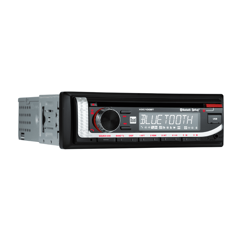 Dual Electronics XDC100BT Single DIN Car Stereo Head Unit with CD Player, Bluetooth, USB