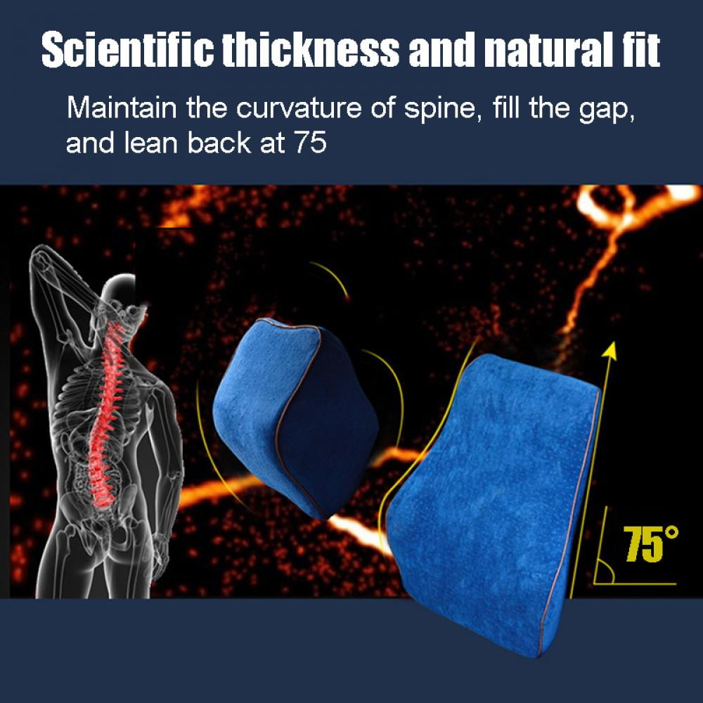 Seat Memory Foam Seat Cushion Pain Relief Lumbar Back Support Pillow Car for Home Car Office Chair Pad Mat