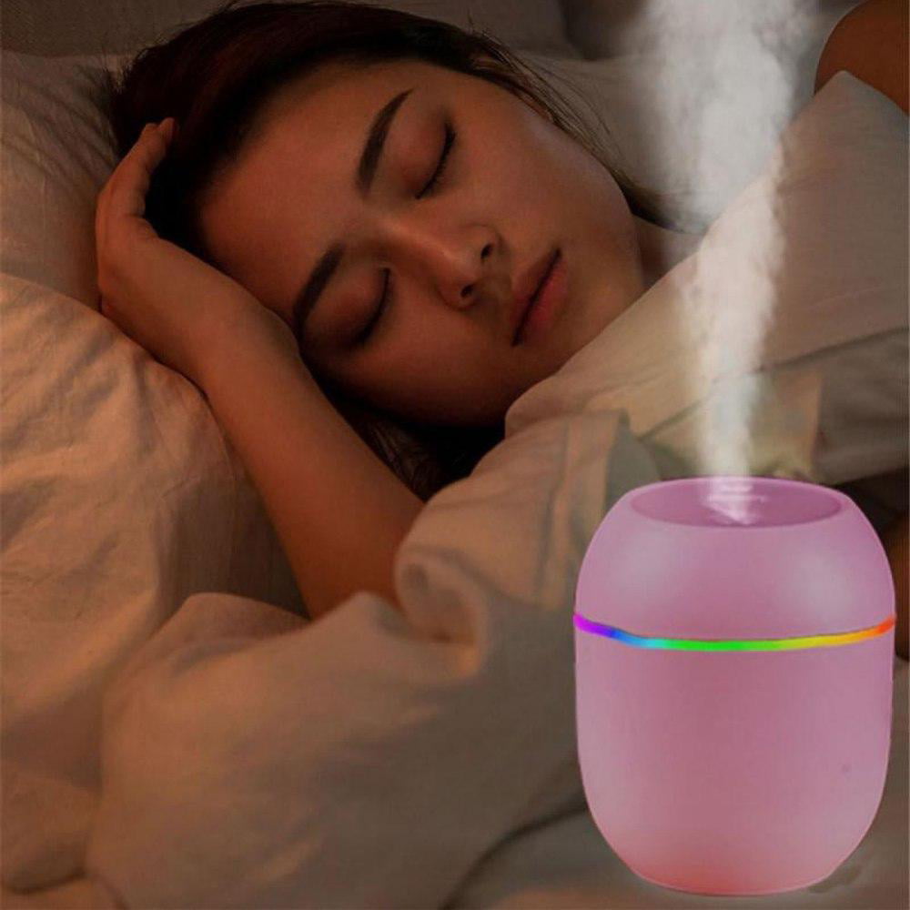 Portable Humidifier, Ultrasonic Warm and Cool Mist Humidifier with Colors Night Light, Small Personal Humidifier for Bedroom Home Desk Office Car Travel, Auto Shut-Off, Super Quiet