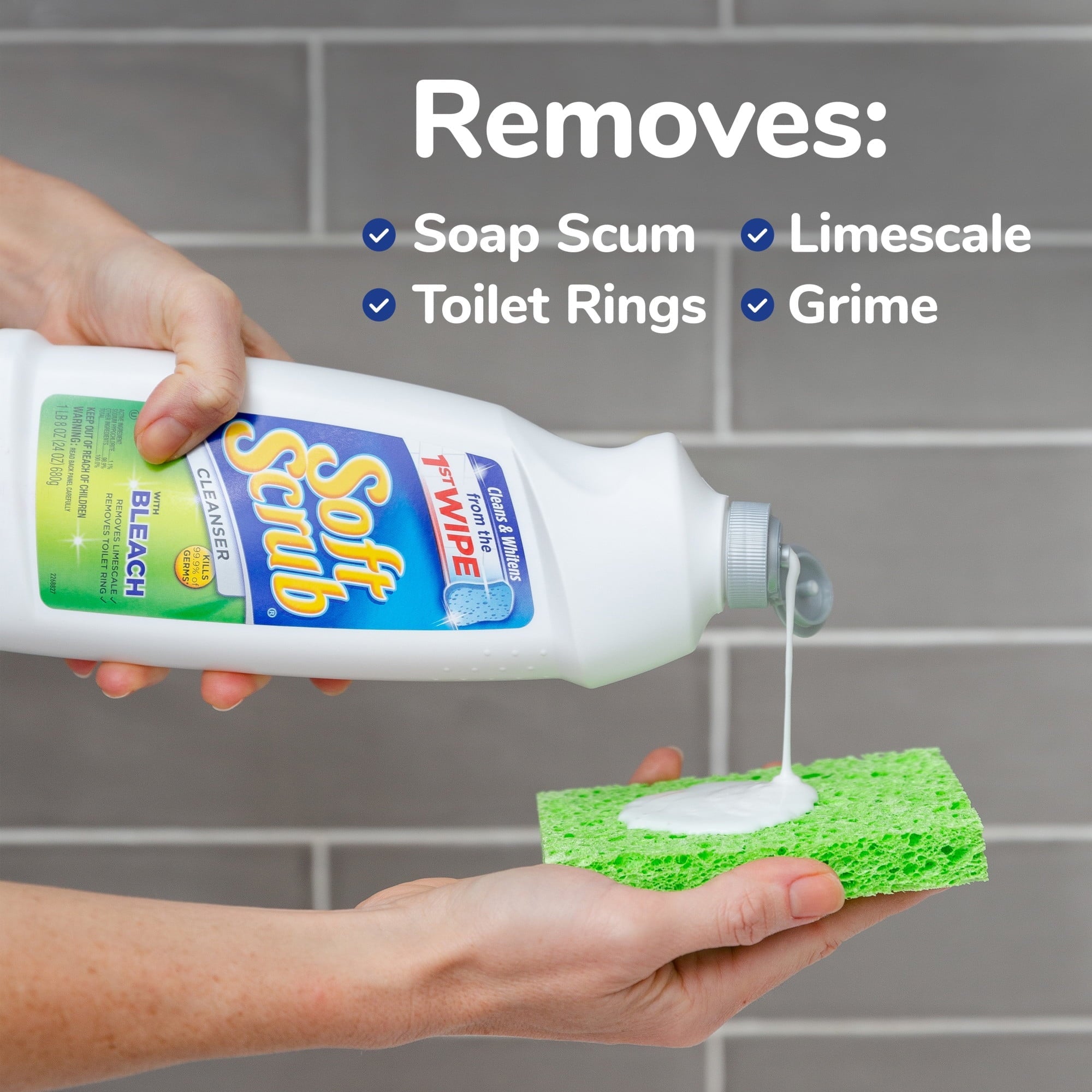 Soft Scrub Antibacterial Cleaner with Bleach Surface Cleanser, 24 Fluid Ounces