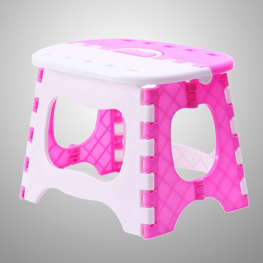 Plastic Folding Step Stool Portable Stool for Kids Home Bathroom Garden Kitchen Livingroom (Pink)
