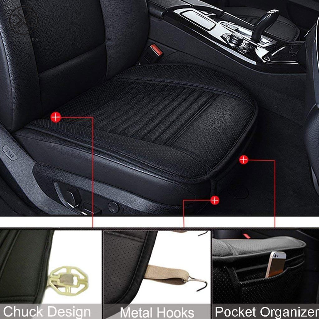Luxtrada Car Seat Cushion 1PC Breathable Car Interior Seat Cover Cushion Pad Mat for Auto Supplies Office Chair with PU Leather (Beige)