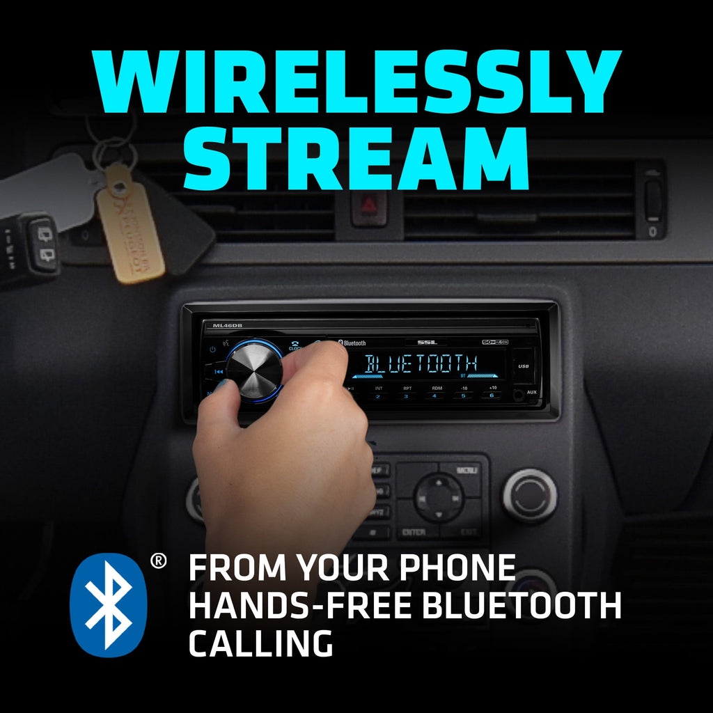Sound Storm ML46DB Single Din Bluetooth Audio and Calling Car Stereo System