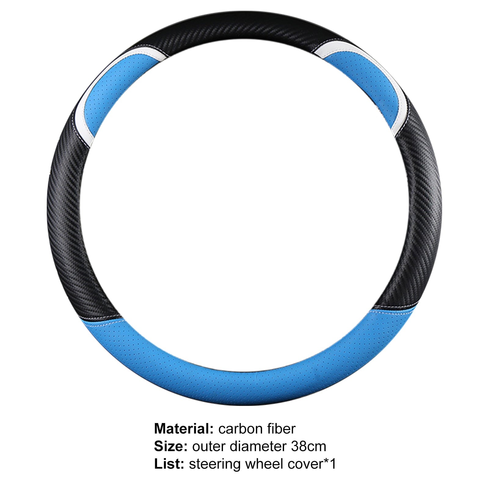 XWQ Steering Wheel Cover Sweat-proof Breathable Universal Carbon Fiber Anti-skid Car Steering Cover for Driver