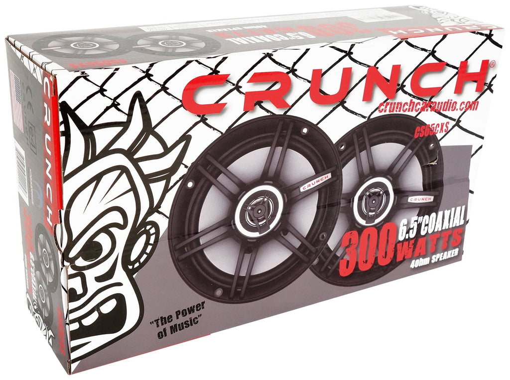 Pair Crunch CS65CXS 6.5" Car Audio Shallow Mount Speakers 300 Watts Max 2-Way