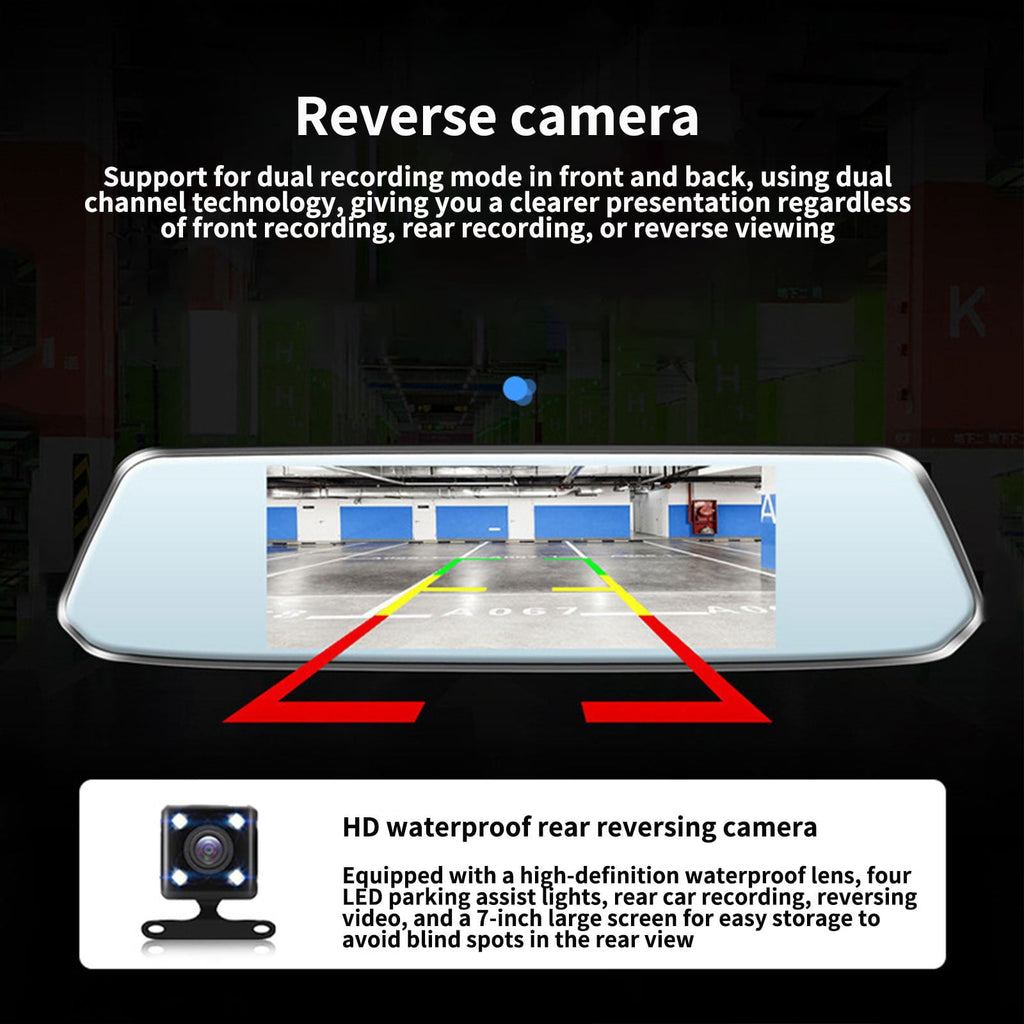 Cameland Car Accessories Mirror Dash Cam Backup Camera12 Inch, HD Smart Rearview Mirror For Cars & Trucks, Front And Rear View Dual Cameras, Night Vision, Parking Assistance Dash Cam on Clearance