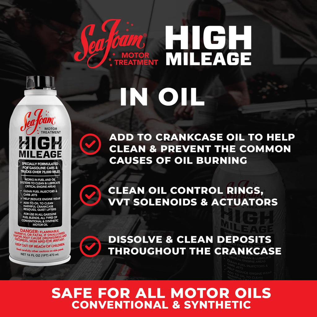 Sea Foam High Mileage Motor Treatment Additive, 16 oz