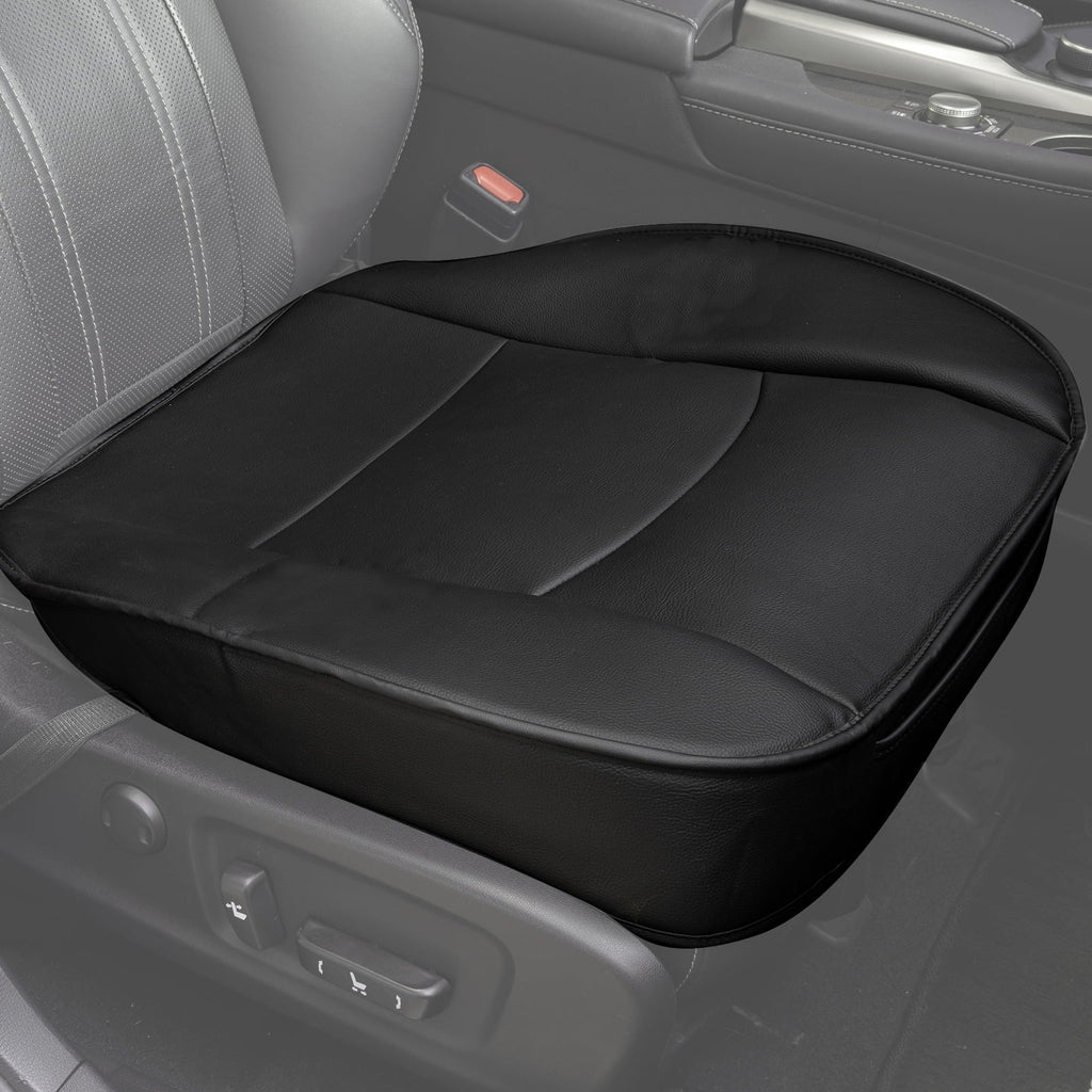 XUKEY Car Seat Cushion Front Cover Winter PU Leather Black Chair Protector Universal Anti-slip Pad Soft