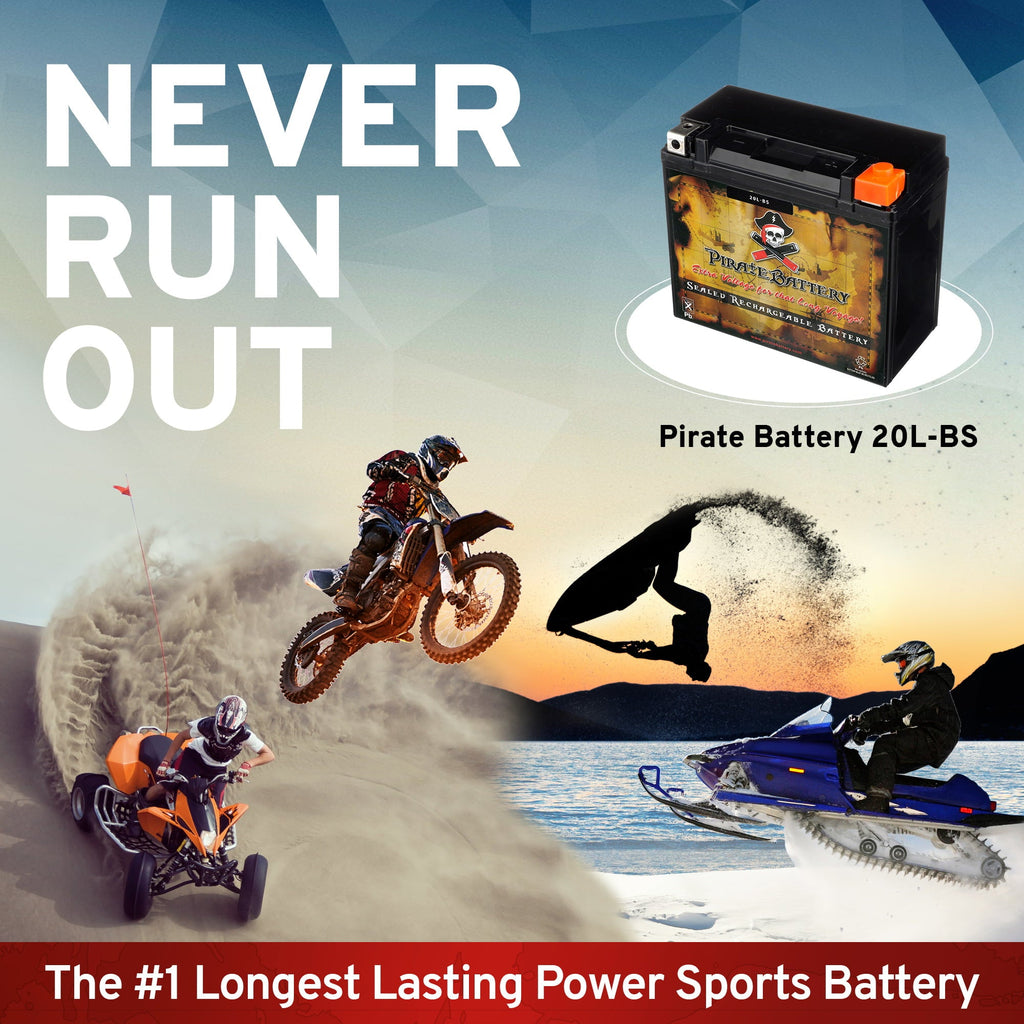 Pirate Battery Ytx20l-bs (20l-bs 12 Volts,18 Ah, 270 Cca) Jet Ski Battery for Brp Sea-doo All Models Cc 88-'93